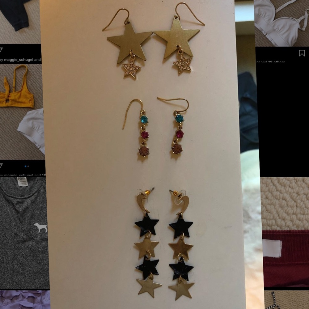 Three cute earrings never worn